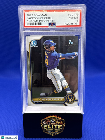 2022 Bowman Jackson Chourio #BCP-79 Chrome Prospects PSA 8
