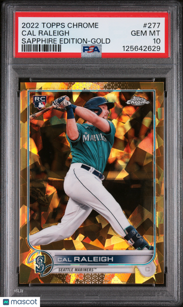 2022 Topps Chrome Sapphire Edition Cal Raleigh #277 Gold PSA 10