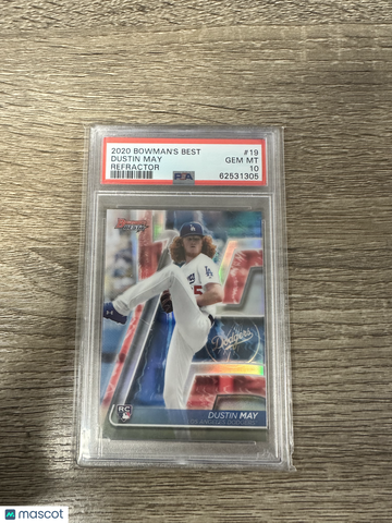 2020 Bowman's Best Dustin May #19 Refractor PSA 10