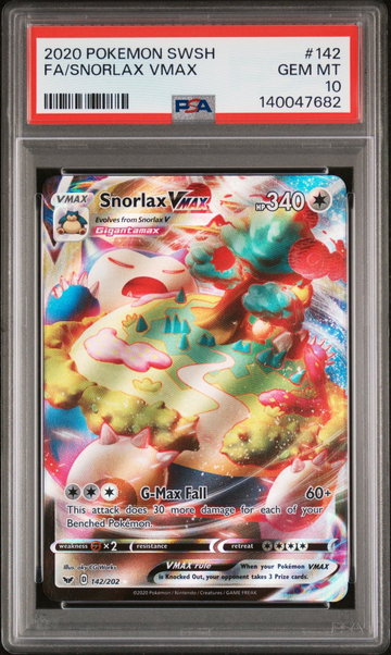 2020 Pokemon Sword and Shield Snorlax Vmax #142 PSA 10