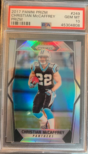 2017 Prizm Silver Christian McCaffrey Rookie PSA 10