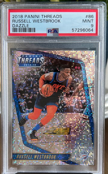 Russell Westbrook 2018 Panini Threads Dazzle #86 PSA 9 Mint Lakers Low Pop 🔥