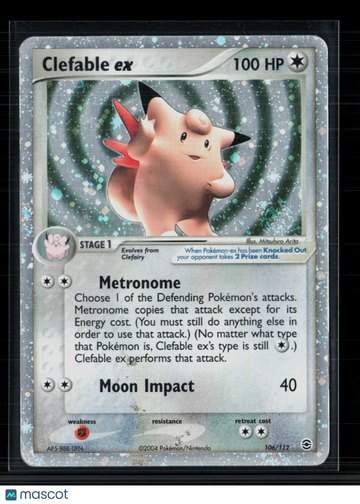 2004 EX FireRed & LeafGreen Clefable EX Holo Rare #106/112