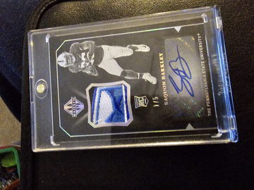 NY Giants Majestic Saquon Barkley 4 color patch auto #109 Rookie