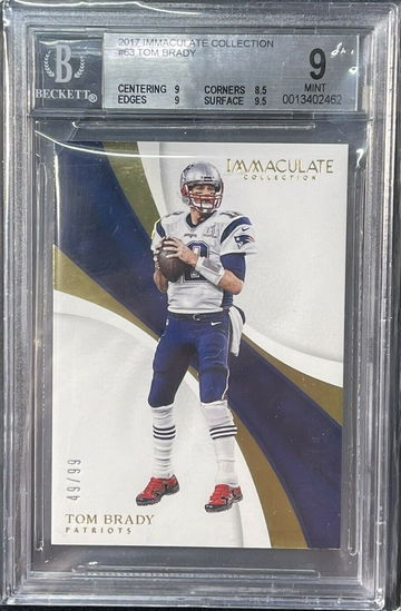 TOM BRADY 2017 PANINI IMMACULATE Collection #63 Silver Prizm #/99 BGS 9 Mint