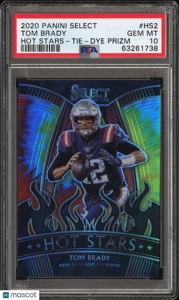 2020 Panini Select Hot Stars Tom Brady #HS2 Tie Dye Prizm PSA 10