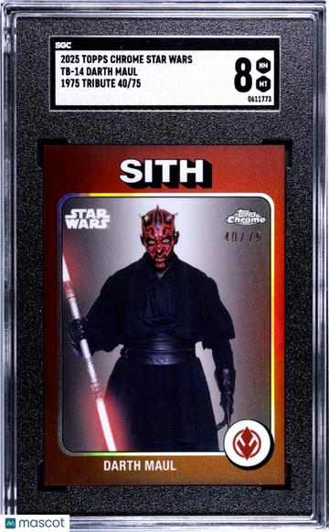 2025 Topps Chrome Star Wars Darth Maul /75 #TB-14 SGC 8