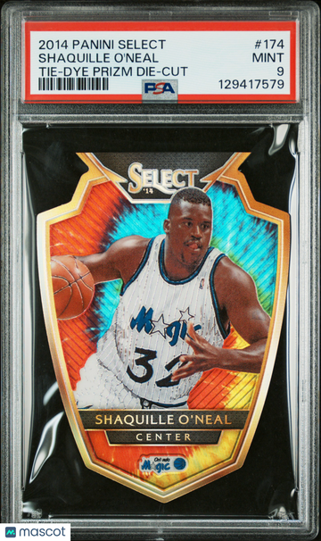2014 Panini Select Shaquille O'Neal #174 Tie Dye Prizm Die Cut PSA 9