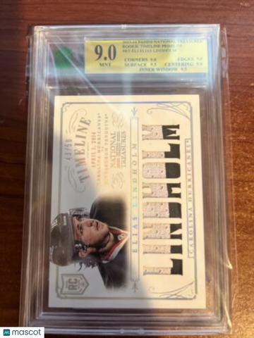 2013-14 Panini National Treasures Elias Lindholm #RT-ELI Hologram MNT 9