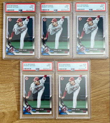 2018 Bowman Shohei Ohtani Rookie PSA 8 & 9 5 card lot 4-9s 1-8