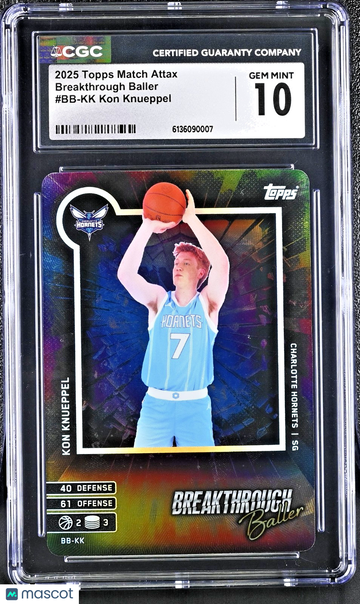 2025 Topps Match Attax Kon Knueppel #BB-KK [Base] Rookie Kon Knueppel RC Insert 10