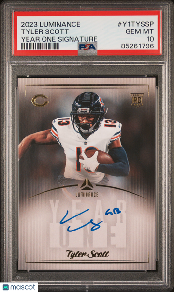 2023 Panini Luminance Year One Signatures Tyler Scott #Y1TYSSP Rookie PSA 10
