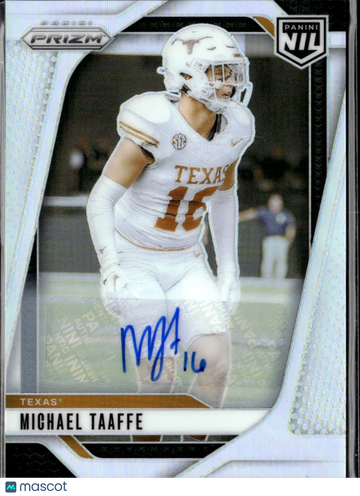 Michael Taaffe 2025 Panini Prizm NIL Auto Silver Texas Longhorns