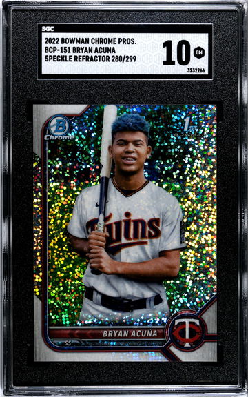 2022 Bowman Chrome Bryan Acuna 1st  Speckle Refractor numbered  280/299