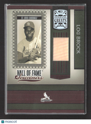 2005 Donruss Greats Hall of Fame Souvenirs Lou Brock #HOFS-21 Game-Used Bat