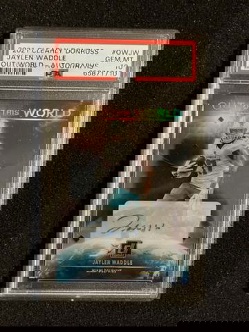 2021 Clearly Donruss Jaylen Waddle #OWJW Out Of This World RC Auto #2/20 PSA 10 Pop 1