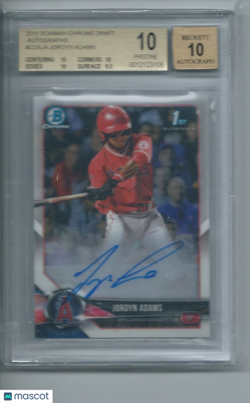 2018 Bowman Chrome Draft Autographs Jordyn Adams #CDAJA BGS 10 Auto 10