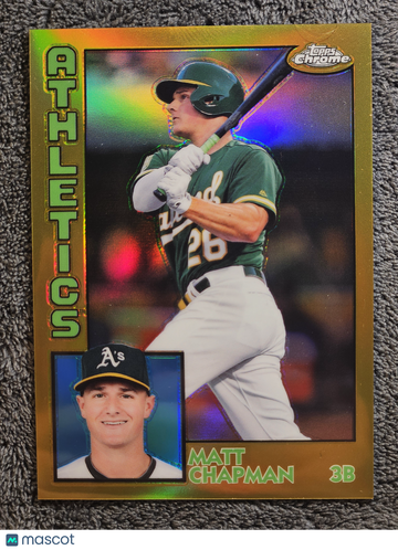 2019 Topps Chrome Matt Chapman #84TC-8 1984 Gold Refractor /50