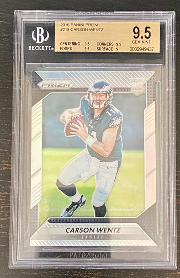 Carson Wentz 2016 Panini Prizm Silver RC BGS 9.5 GEM MINT