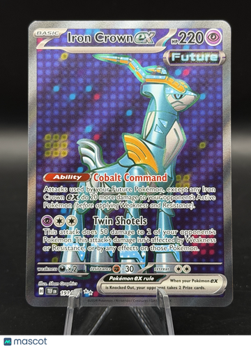 Pokemon 2024 Temporal Forces Iron Crown EX Full Art Holo #191/162 - Near Mint or Better