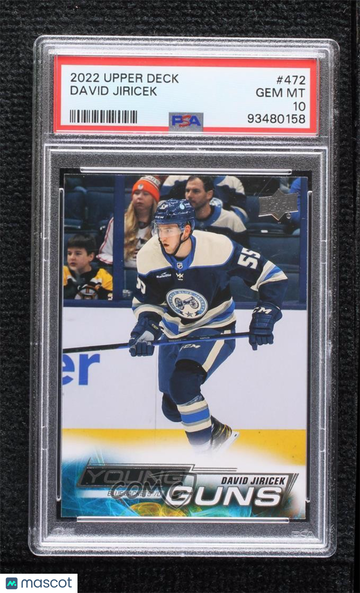 2022-23 Upper Deck Series 2 David Jiricek #472 Young Guns Rookie Base Set PSA 10