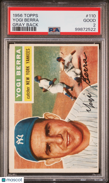 1956 Topps Yogi Berra #110 Gray Back PSA 2