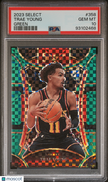 2023 Panini Select Trae Young #358 Green Prizm PSA 10