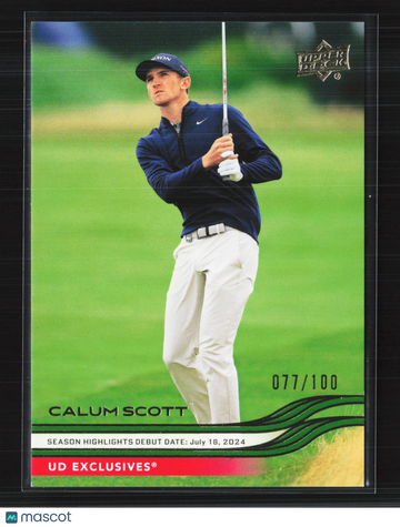 2026 Upper Deck Golf UD Exclusives Calum Scott #100 /100
