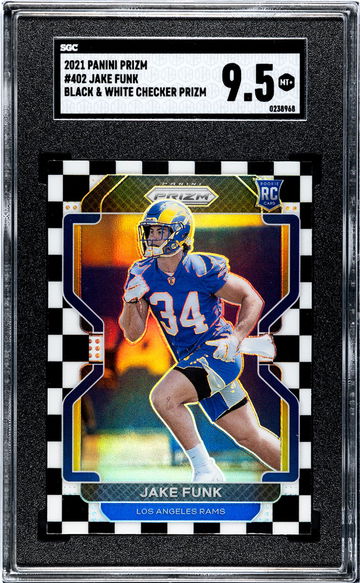 2021 Panini Prizm Black & White Checker Jake Funk #402 RC SGC 9.5