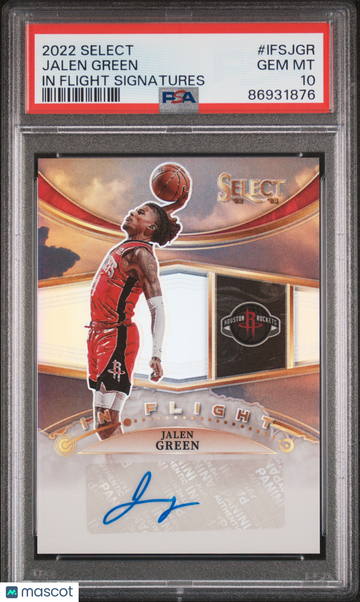 2022 Panini Select In Flight Signatures Jalen Green #IFSJGR PSA 10