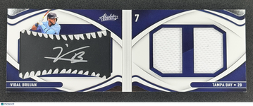 2022 Panini Absolute Vidal Brujan #106 Rookie Baseball Material Booklet Signatures Black/White Seams SN MEM AU Tampa Bay