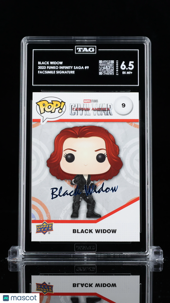 2023 Funko Infinity Saga Black Widow #9 Facsimile Signature TAG 6.5