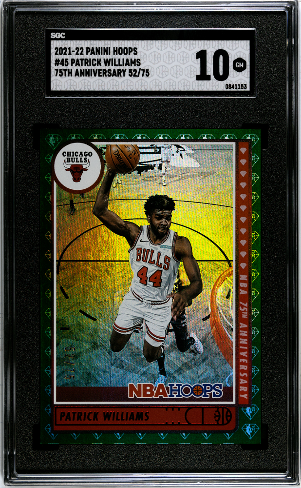 2021-22 Panini Hoops Patrick Williams 75th Anniversary /75 SGC 10 Gem Mint