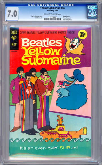 BEATLES YELLOW SUBMARINE #NN CGC 7.0 ORIG MOVIE ADAPTATION *POSTER INTACT* 1969 [*Minor Slab Stress Cracks*]
