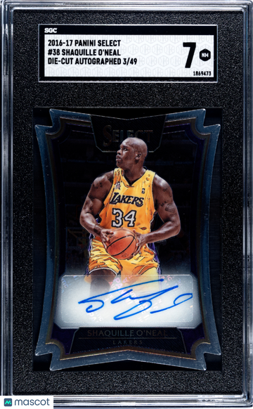 2016 Panini Select Shaquille O'Neal #38 Die Cut Autograph SGC 7