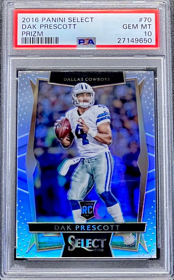 2016 Dak Prescott Panini Select Prizm #70 PSA 10 GEM MINT Rookie Card RC Dallas Cowboys