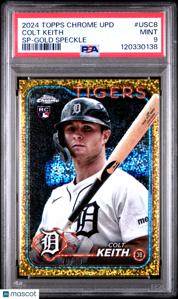 2024 Topps Chrome Update Colt Keith #USC8 SP Gold Speckle /50 PSA 9