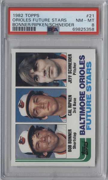 1982 Topps #21 Cal Ripken Jr. Rookie Card NM-MT PSA 8 *Centered*