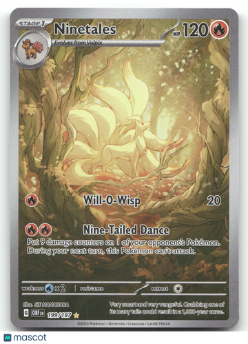 2023 Obsidian Flames Ninetales Secret Rare #199/197
