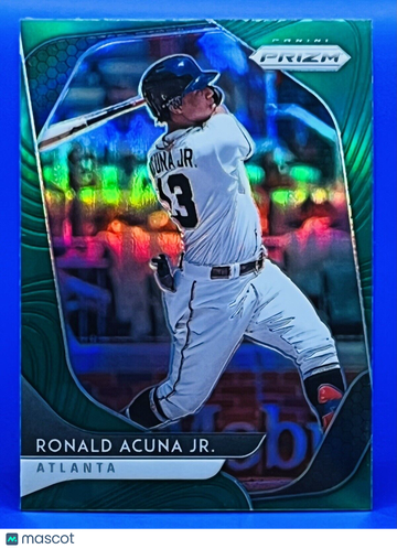 2020 Panini Prizm Ronald Acuña Jr. #184 Green Prizm Atlanta Braves