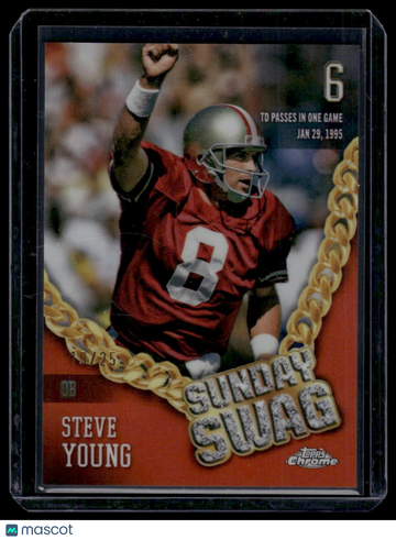 2024 Topps Chrome Steve Young #SS-4 Sunday Swag Orange Refractor SN