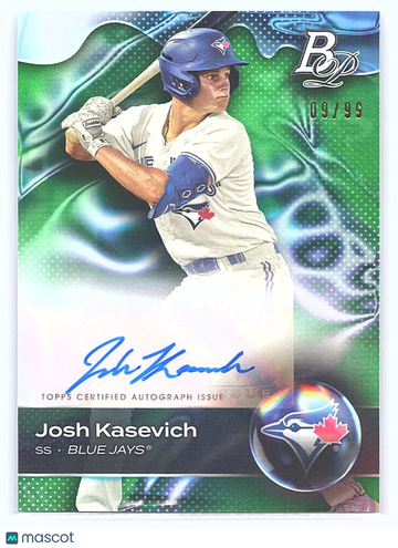 2023 Bowman Platinum Josh Kasevich #TOP-41 Green Foil Parallel/Variety Topps Toronto Blue Jays