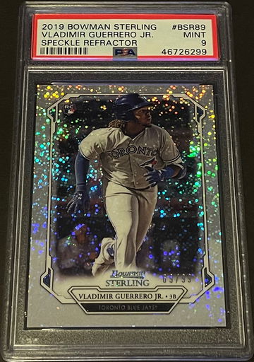2019 BOWMAN STERLING SPECKLE REFRACTOR VLADIMIR GUERRERO JR. #BSR89 ROOKIE #’d/99 PSA 9 MINT