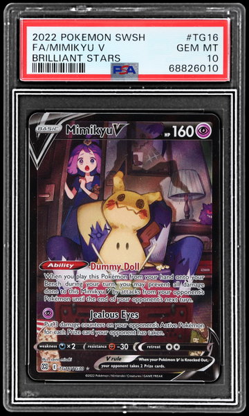 2022 Pokemon Sword And Shield Brilliant Stars Mimikyu V Trainer Gallery PSA 10