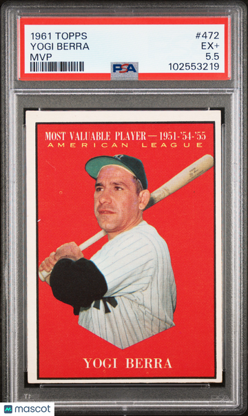 1961 Topps Yogi Berra #472 MVP PSA 5.5