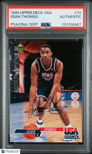 1994 Upper Deck USA Basketball Isiah Thomas #72 PSA A Auto A