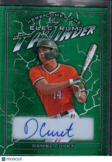 2024 Leaf Electrum Daniel Cuvet #HCT-DC2 Here Comes The Thunder Autographs Green SN AU