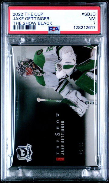 2022 Upper Deck the Cup the Show Black Jake Oettinger #SBJO /49 PSA 7