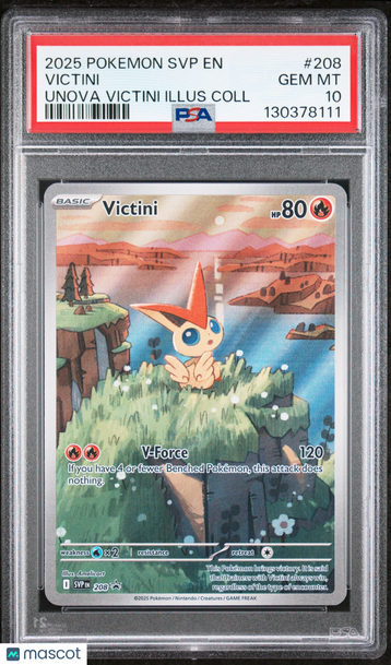 2025 Pokemon SVP EN-SV Black Star Promo Victini Unova Victini Illus Coll PSA 10 #208
