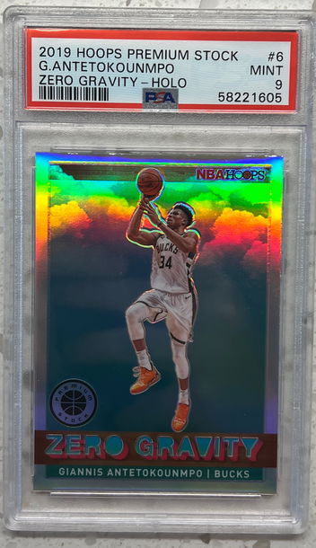 2019 panini hoops premium stock zero gravity holo Prizm giannis antetokounmpo psa 9